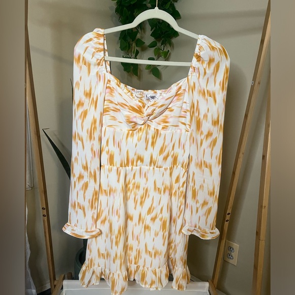 Anthropologie Dresses & Skirts - Anthropologie Rahi Bailey Twisted Bustier Marble Print Mini Dress Yellow